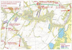 Situační mapa oprava D1 mezi EXITy 342 Bravantice a 354 Rudná. Zdroj: ŘSD