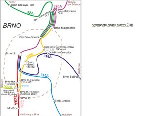 Mapa modernizace Železničního uzlu Brno. Foto: Správa železnic