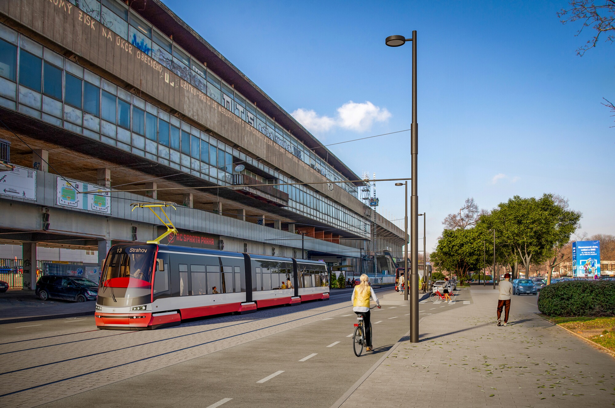 Vizualizace tramvajové trati na Strahově. Foto: DPP