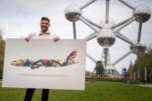 Vítězný návrh belgické ikony Atomium. Zdroj: Brussels Airlines