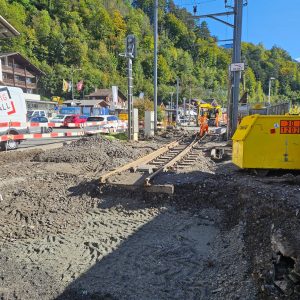 Oprava Zentralbahn v úseku Interlaken Ost - Meiringen. Foto: Zentralbahn