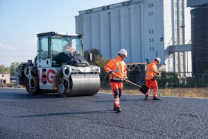 Stavba dálnice D55 na Slovácku, stav listopad 2024. Foto: Strabag