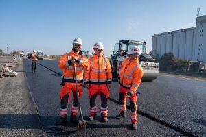 Stavba dálnice D55 na Slovácku, stav listopad 2024. Foto: Strabag