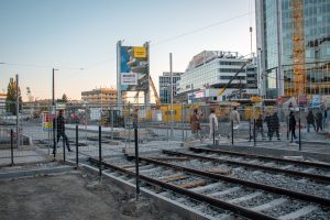 Dokončované prodloužení tramvajové trati na Pankráci. Foto: PID