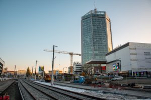 Dokončované prodloužení tramvajové trati na Pankráci. Foto: PID