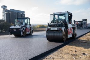 Stavba dálnice D55 na Slovácku, stav listopad 2024. Foto: Strabag