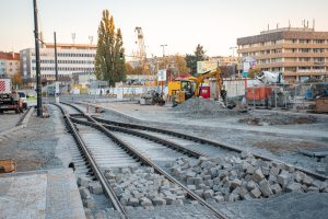 Dokončované prodloužení tramvajové trati na Pankráci. Foto: PID