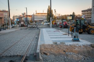 Dokončované prodloužení tramvajové trati na Pankráci. Foto: PID