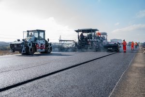 Stavba dálnice D55 na Slovácku, stav listopad 2024. Foto: Strabag