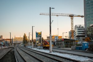 Dokončované prodloužení tramvajové trati na Pankráci. Foto: PID