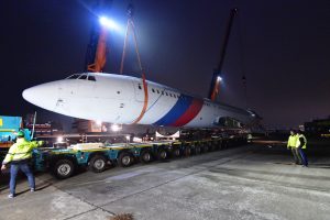 Přeprava bývalého slovenského vládního letounu Tupolev TU-154M.
Zdroj: Ministerstvo vnitra SR