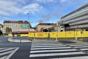 Demolice objektů stanice metra Českomoravská. Foto: Kaprain Development