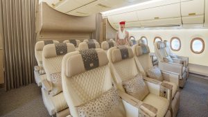 Premium economy třída v novém Airbusu A350 letecké společnosti Emirates.
Zdroj: Emirates