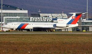 Bývalý slovenský vládní Tupolev TU-154M. Zdroj: Letiště Bratislava