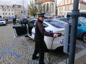 Tesla model Y u Městské policie Tábor. Zdroj: Město Tábor