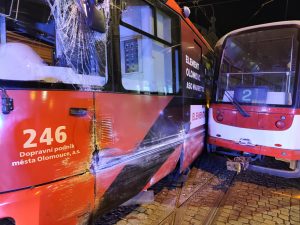 Srážka tramvají v Olomouci. Foto: Lucie Trávníčková