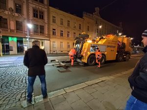 Nakolejování tramvají po nehodě v Olomouci. Foto: Lucie Trávníčková