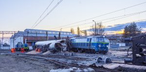 Nehoda u stanice Kuźnia Raciborska. Foto: Daniel Kuczob