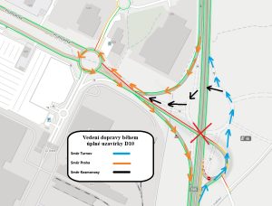 Mapa omezení při demolici mostu na D10. Foto: ŘSD