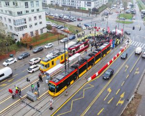 Otevření nové tramvajové trati do Wilanówa.
Zdroj: Tramwaje Warszawskie