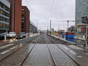 Prodloužení tramvajové trati a nová zastávka Pankrác. Foto: Zdopravy.cz / Jan Nevyhoštěný