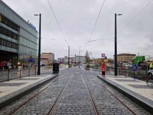 Prodloužení tramvajové trati a nová zastávka Pankrác. Foto: Zdopravy.cz / Jan Nevyhoštěný