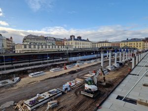 Pokračující výstavba nových nástupišť pražského Masarykova nádraží. Foto: Zdopravy.cz / Jan Nevyhoštěný