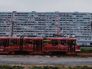 První tramvaj na nové trati v Petržalce. Zdroj: Facebook.com / Matúš Vallo má rád Bratislavu