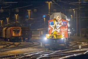 Slavnostní vlak při otevření dvoukolejky podél Rýna. Foto: SBB