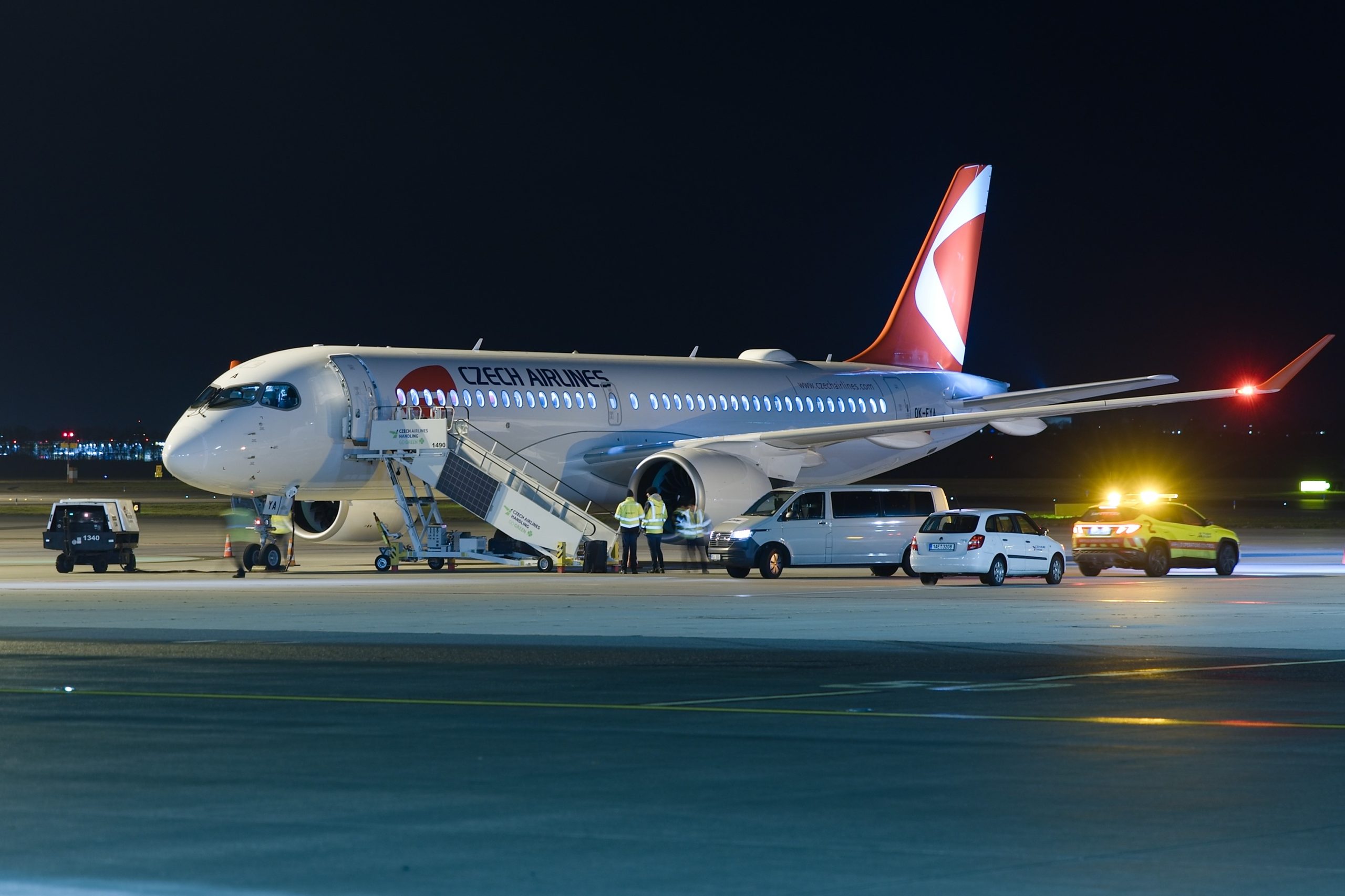 Airbus A220-300 Smartwings v barvách ČSA. Zdroj: Czech Airlines Handling