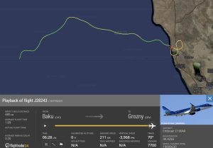 Trasa letu J28243 před zřícením.Zdroj: Flightradar24