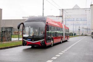 První trolejbus Škoda 33Tr pro České Budějovice. Pramen: Škoda Group