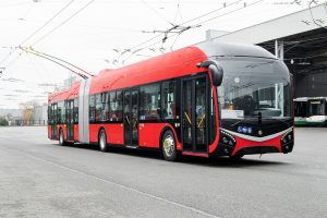 První trolejbus Škoda 33Tr pro České Budějovice. Pramen: Škoda Group