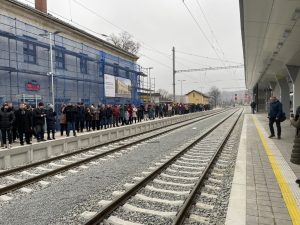 Zastávka u Brna 14. 12. 2024 v den slavnostního ukončení modernizace trati. Autor: Zdopravy.cz/Jan Šindelář