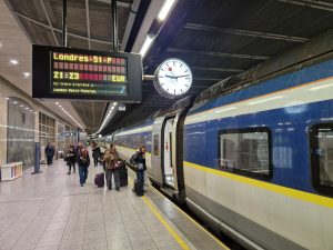 Rychlovlak Eurostar na nádraží Bruxelles Midi. Foto: Zdopravy.cz / Jan Nevyhoštěný