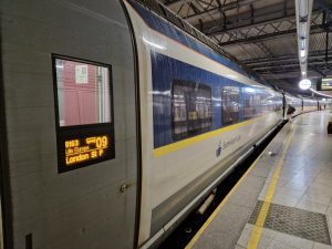 Rychlovlak Eurostar na nádraží Bruxelles Midi. Foto: Zdopravy.cz / Jan Nevyhoštěný