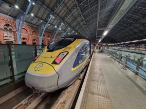 Příjezd rychlovlaku Eurostar na londýnské nádraží St Pancras International. Foto: Zdopravy.cz / Jan Nevyhoštěný