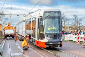 První tramvaj Stadler TINA pro Halle. Foto: Halle.de