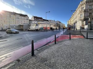 Cyklopruh ve Veletržní ulici na pražské Letné. Foto: TSK