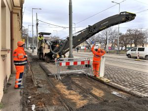 Rekonstrukce ulice před pražským výstavištěm. Foto: TSK