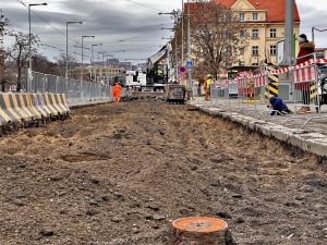 Rekonstrukce ulice před pražským výstavištěm. Foto: TSK