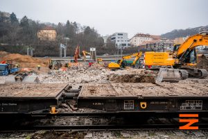 Bourací práce v rámci rekonstrukce nádraží Praha-Smíchov. Foto: SŽ