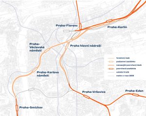 Schválená varianta N2FK železničního uzlu Praha (ŽUP). Zdroj: SŽ