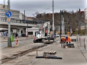 Rekonstrukce ulice před pražským výstavištěm. Foto: TSK