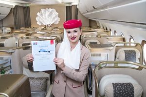 Airbus A350-900 letecké společnosti Emirates na svém prvním komerčním letu s cestujícími.
Zdroj: Emirates