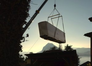 Výměna vozů pro lanovku na Monte Brè. Foto: Società Funicolare Cassarate-Monte Brè