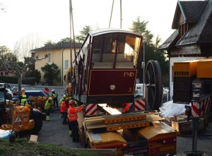 Výměna vozů pro lanovku na Monte Brè. Foto: Società Funicolare Cassarate-Monte Brè