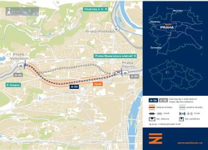 Stabilizovaná trasa tratě z Dejvic na Veleslavín včetně tunelu pod Střešovicemi. Zdroj: SŽ