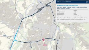 Nová zastávka Ostrava-Zábřeh v interaktivní mapě SŽ (stavba T-13).Zdroj: SŽ