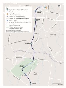 Trasa nového metro Sydney Western Airport Metro. Foto: Sydney Metro